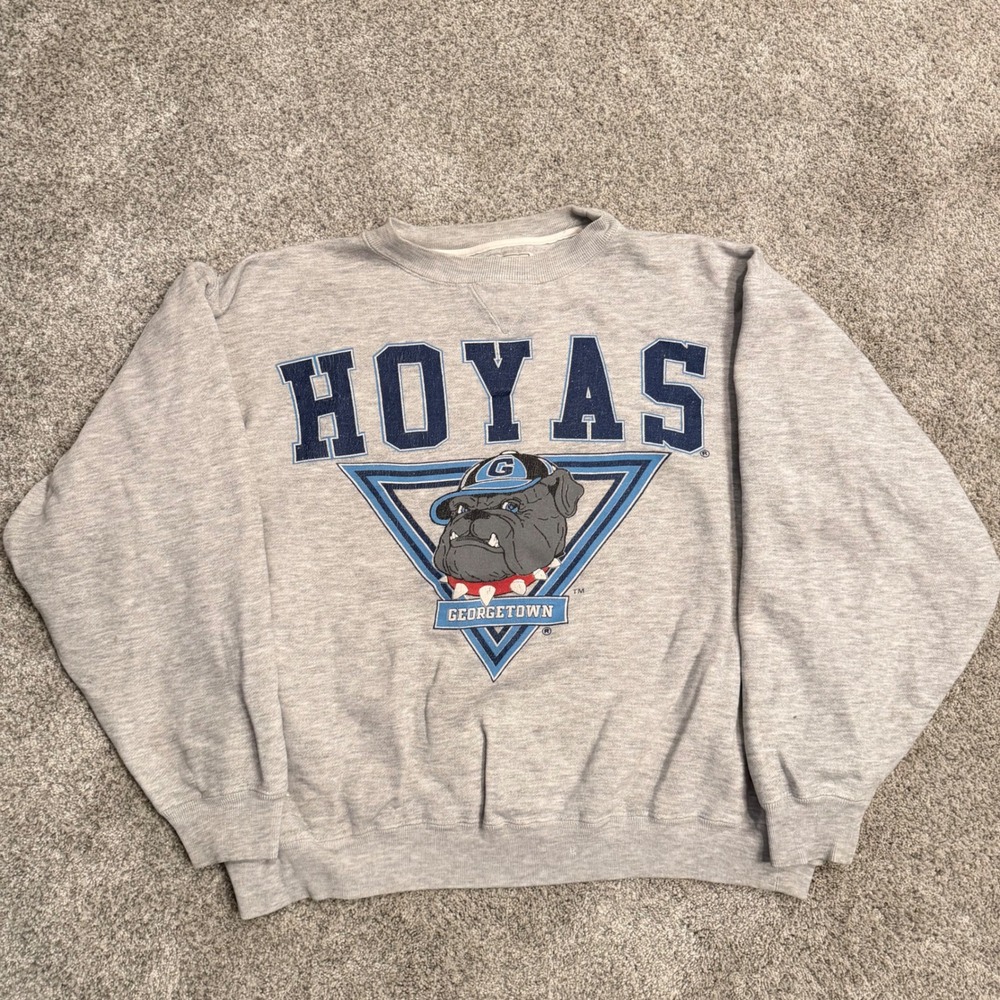 Vintage Galt Sand Georgetown Hoyas Sweatshirt Gray XL Jack The Bulldog 90s NCAA